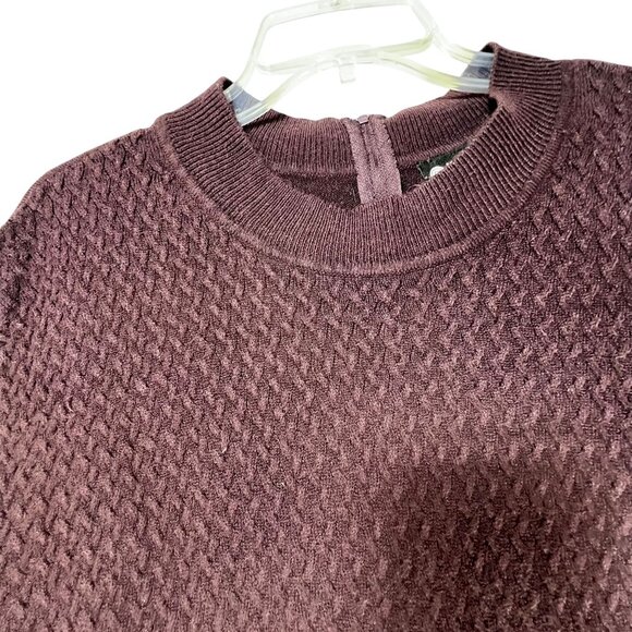 Maggie Barnes 4x Purple Knit Short Sleeve Sweater Back Zipper Textured Front - Picture 2 of 10